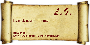 Landauer Irma névjegykártya